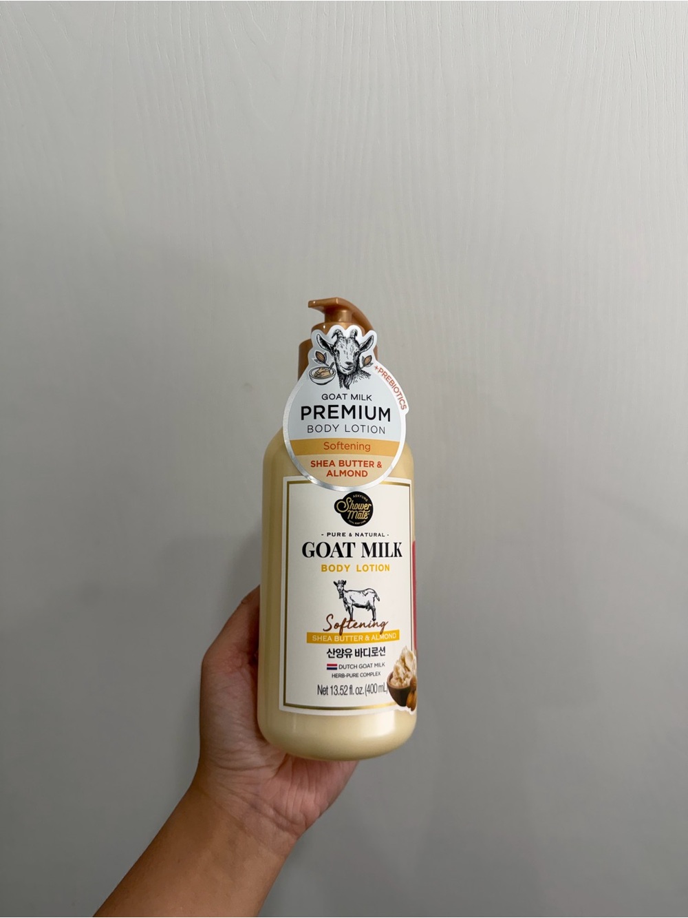 Aekyung Shower Mate Goat Milk Shea Butter & Almond Softening Body Lotion, 400ml